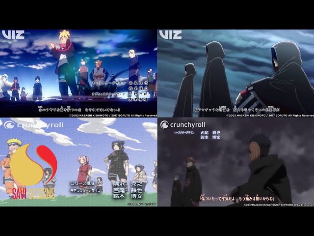 Boruto Opening 7 Comparisons (Side By Side)