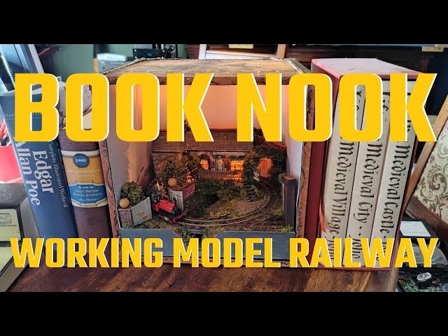 Book Nook Railway. Working OO9 Micro Layout Model Railway in a Book Nook. 009 Narrow Gauge