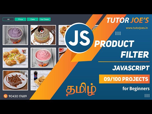 Product Filter E-commerce Pure HTML CSS and JS | Tutor Joes | Tamil | Project - 9 /100