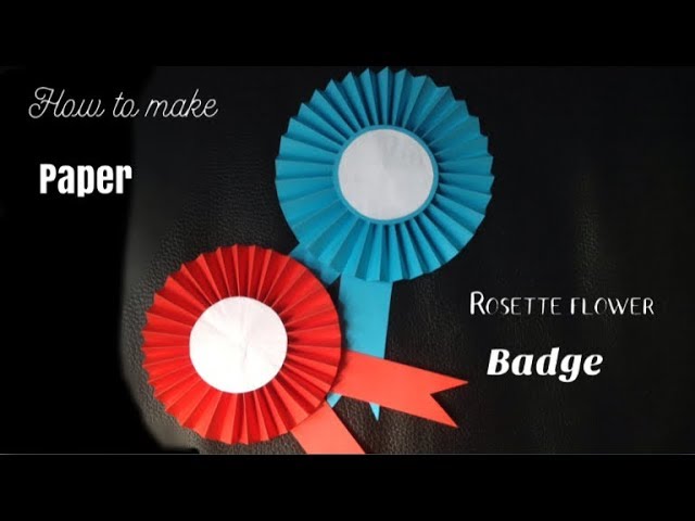 How to make paper ROSETTE FLOWER BADGE | DIY PAPER ROSETTE FLOWER BADGE |  CREATING CRAFTING