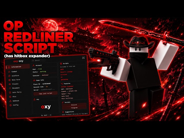 [⛩️OXY] Redliner Script Gui No key , Aimbot, Hitbox, Esp etc, - Roblox 2026