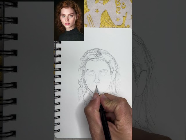 Freehand portrait sketch ✍️ #drawingtutorial #arttutorial #loomismethod #draw #portraitdrawing