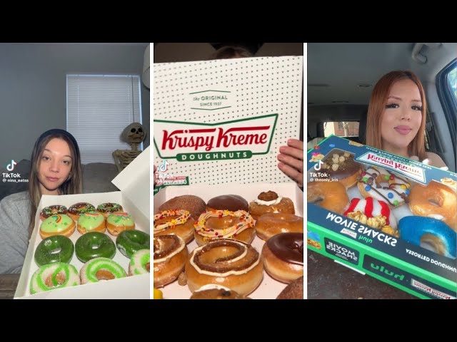 KRISPY KREME MUKBANG TIKTOK COMPILATION 🍩🎀🫧