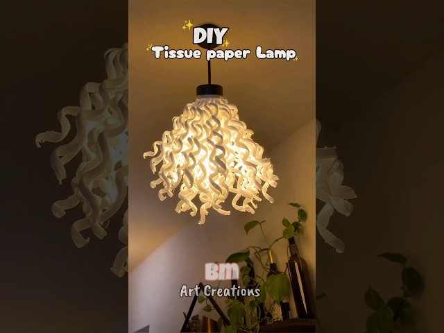 DIY Tissue paper lamp | Hanging lamp #diy #shorts #diylamp #tissuepapercraft #papercraft #trending