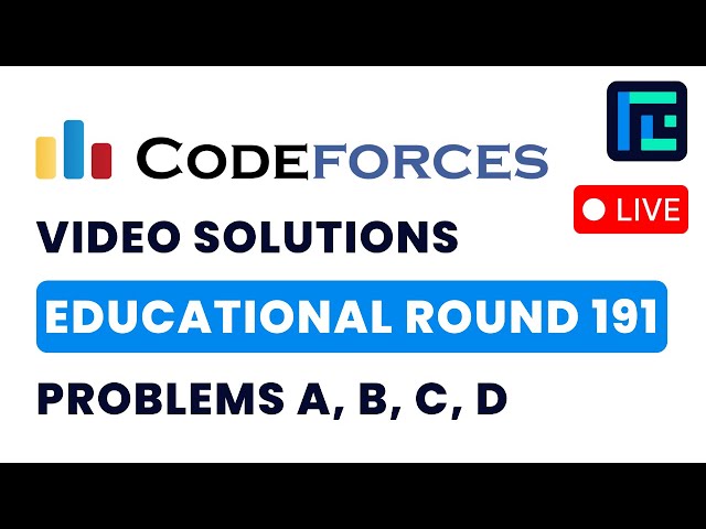 Codeforces  Educational Round 191 | Video Solutions - A to D | by Hariom | TLE Eliminators
