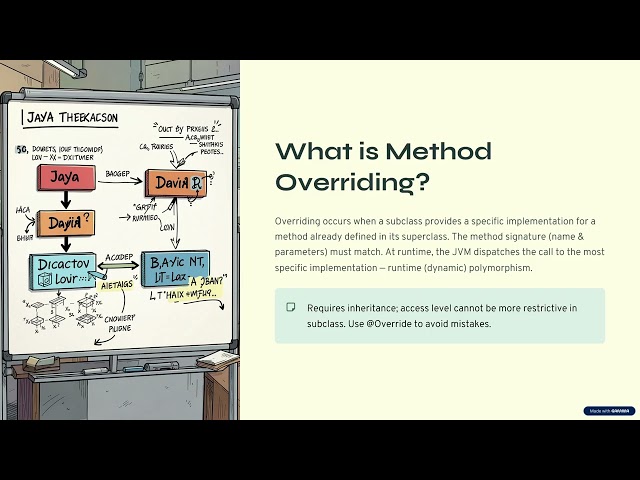 Method Overloading and Method Overriding in Java Explained by Thirumali Prem teja