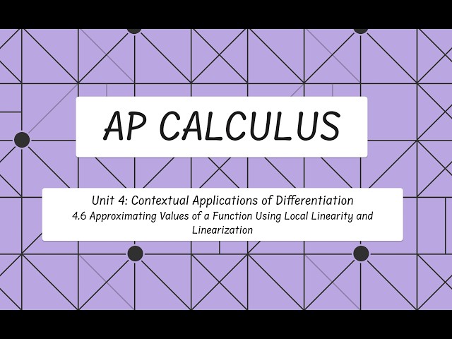 Approximating Values Using Linearization (AP Calculus 4.6)
