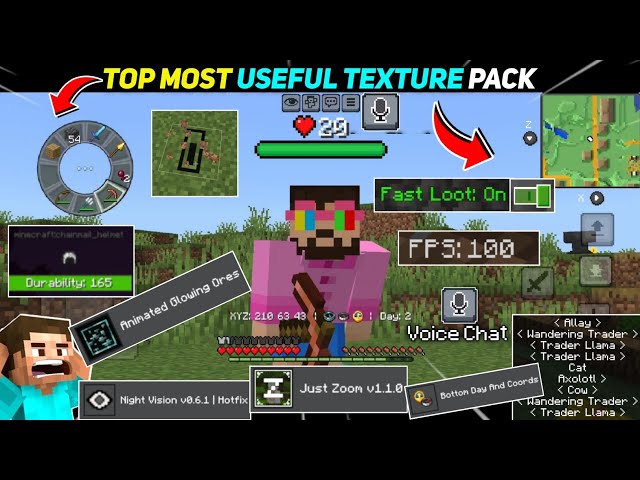 Top 16 Most useful TEXTURE PACK for Minecraft Pocket Edition!!!