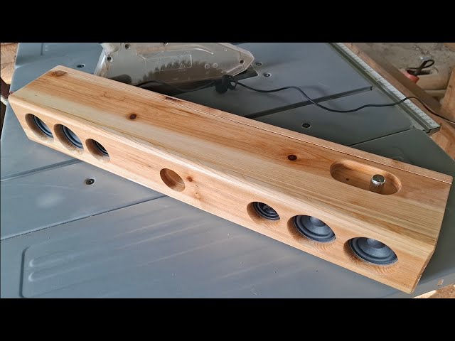 Turn Pine Wood into a 70W Bluetooth Soundbar using 100W ZK-502Mt Bluetooth amplifier