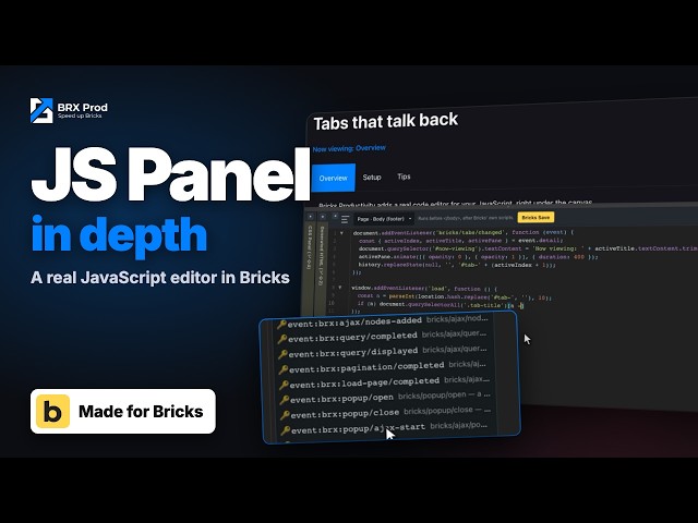 BRXProd JS Panel: Real JavaScript Editing in Bricks Builder