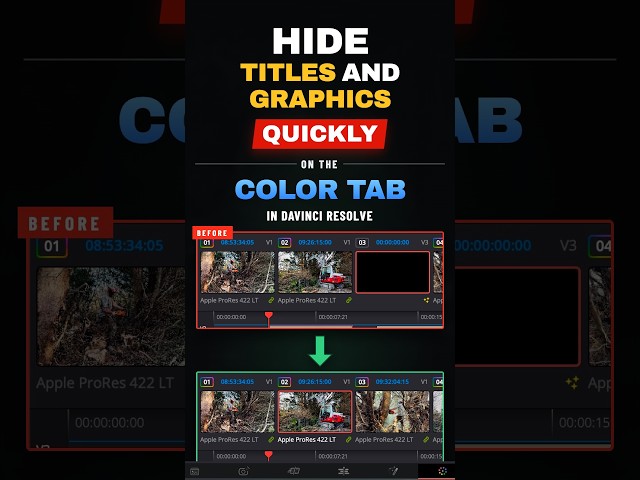 Hide Title Track Boxes on the Color Page — DaVinci Resolve Tutorial
