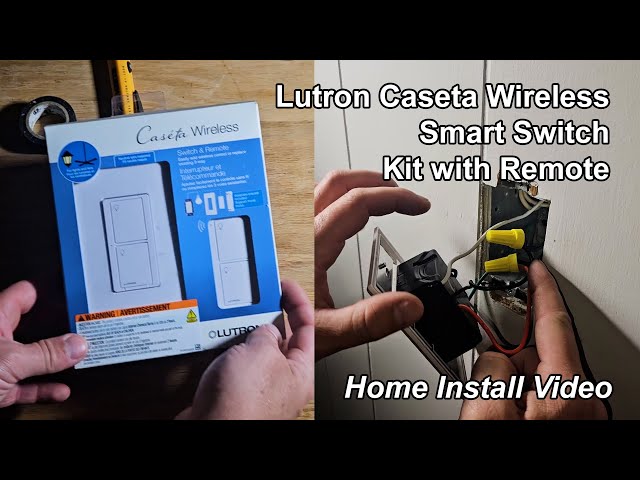 Add a wireless lightswitch! Lutron Caseta Smart Switch Kit with Remote - Install Video