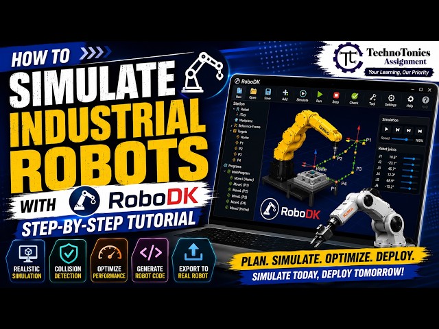 How to Simulate Industrial Robots with RoboDK | Step-by-Step Tutorial for Beginners | Technotonics
