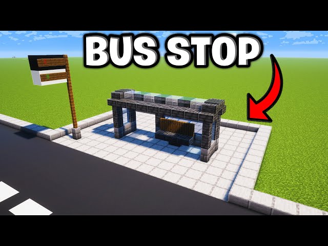 How to Build a Bus Stop in Minecraft Tutorial 1.21