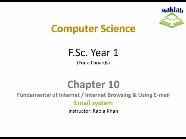 FSc Computer Science Book 1, CH 10, LEC 151: Email System