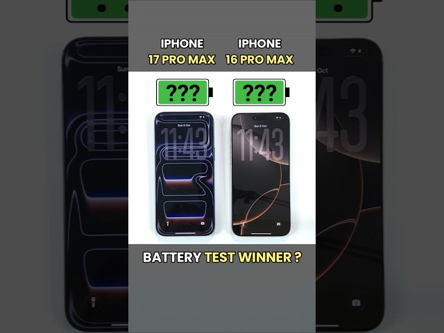 iPhone 17 Pro Max vs iPhone 16 Pro Max 🔋Battery Drain Test - SHOCKING! #iphone17vsiphone16#shorts