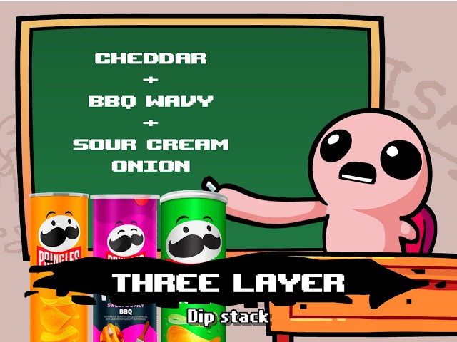 Isaac stacks pringles flavors (TBOI Animation)