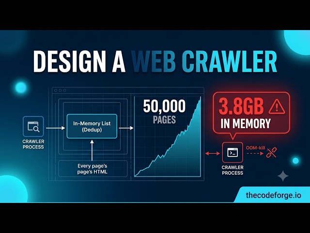 An In-Memory Dedup List Ate 3.8GB and Crashed the Crawler — Design a Web Crawler