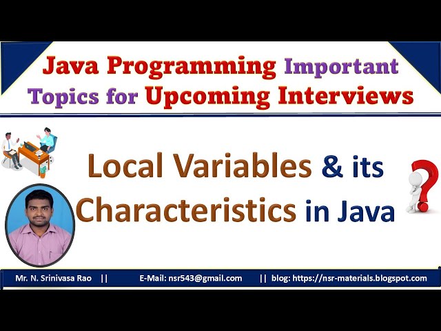 Local variables in Java || Scope and Lifetime of Local Variables in Java || Java Local Variables