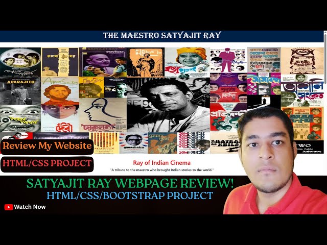 Tribute Website on Satyajit Ray | HTML | CSS | Bootstrap | Frontend Project | Web Development
