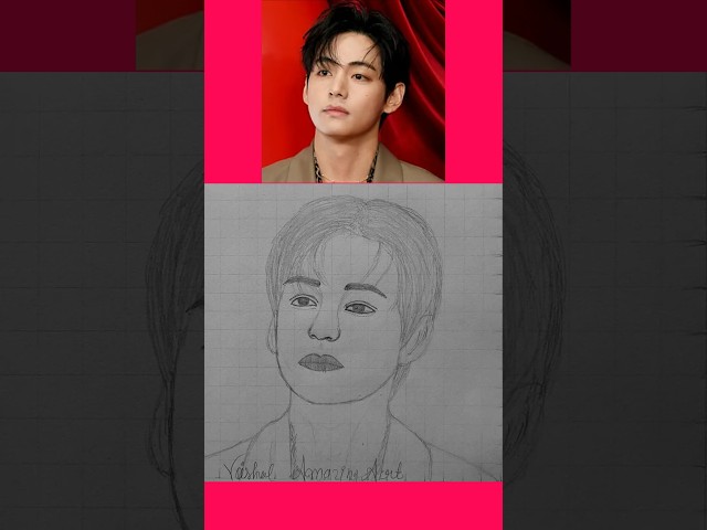 BTS V Drawing ✨🎨🥰 #art #drawing #bts #v #lovestatus #ytshorts