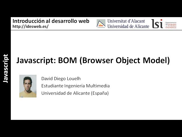 JavaScript: BOM (Browser Object Model)