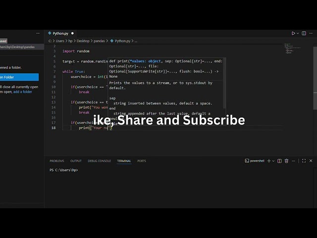 PYTHON MINI PROJECT#1|| Number guessing game in less than 2 minutes.
