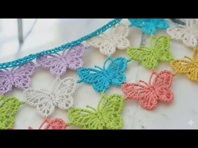 Beautiful crocheted butterflies, crocheted step by step #crochet #crochetcrosai #knitting