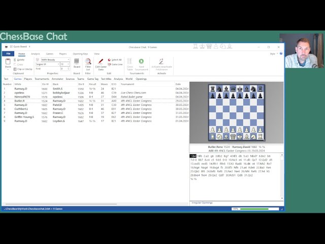 Chessbase beginnings. Import and create games from scoresheets, chess.com, lichess and tournaments!