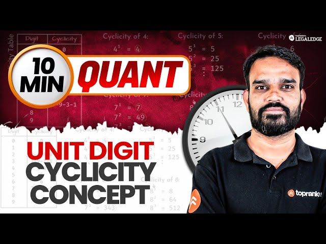Unit Digit & Cyclicity | Complete concept in 10mins | 10 min quant | Antriksh sir | LegalEdge
