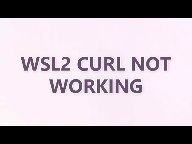 WSL2 curl not working