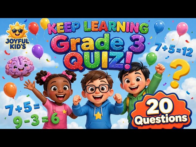 🌟 Learning Challenge! | 20 Questions for Kids | Math, English & Science