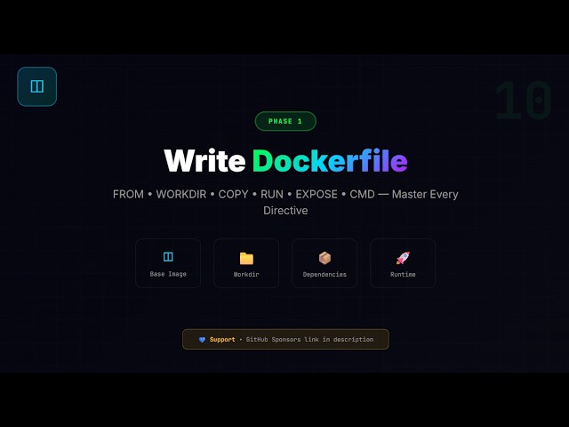 Dockerfile Tutorial: FROM to CMD + Layer Caching Strategy (Step-by-Step) | Zero to Hero Ep. 10