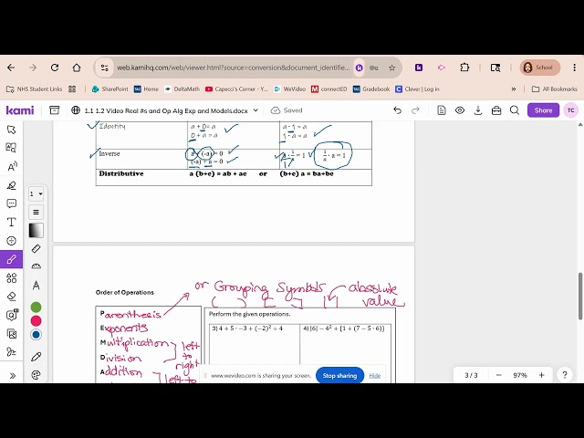 Real Numbers, Number Operations, Algebraic Expressions