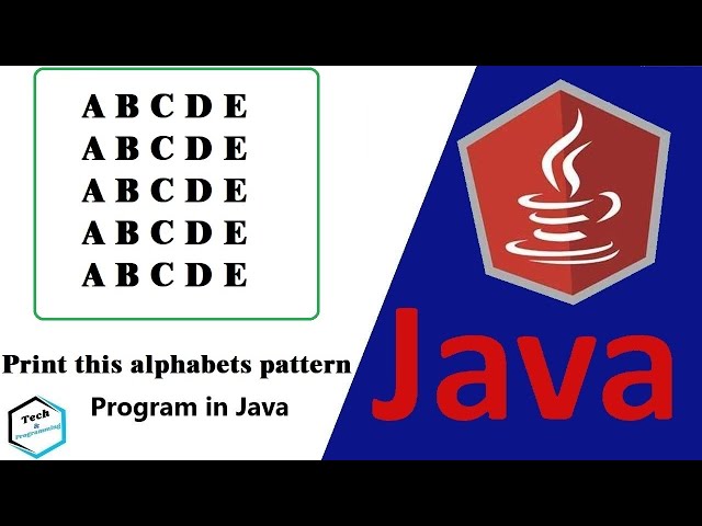 Java Alphabet Pattern Program Tutorial in Hindi || Program-5