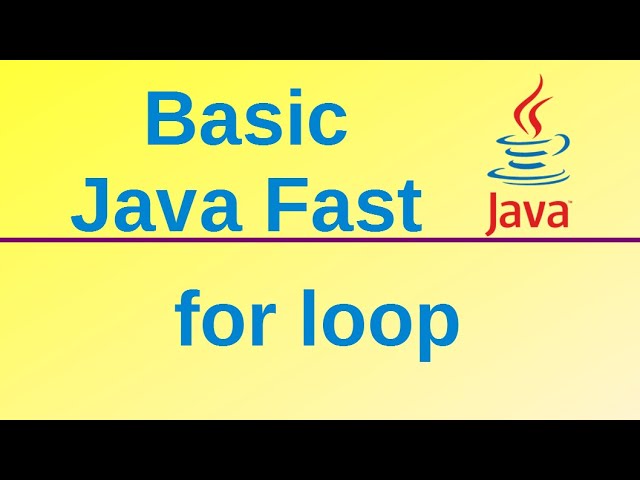 For loops - Basic Java Fast (9)