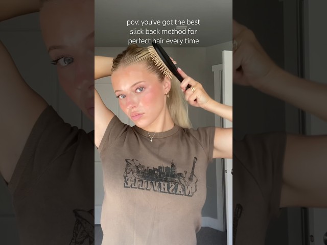 BEST SLICK BACK METHOD #slickback #bunhairstyle #hairtutorial #updohairstyles #easyhairstyle