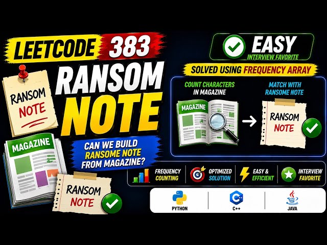 383. Ransom Note 🚀 Frequency Array Approach 
