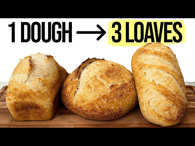 1 Dough 3 Loaves (The Easiest Sourdough Bread You Can Make)