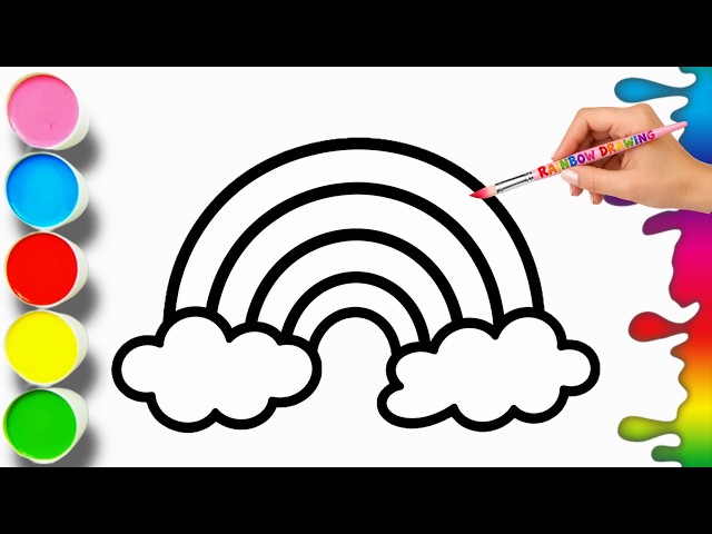 🌈 Easy Rainbow Drawing For Kids | How To Draw a Rainbow | Step by Step Rainbow Drawing Tutorial