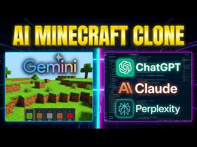 AI Minecraft Battle: Gemini vs ChatGPT vs Claude