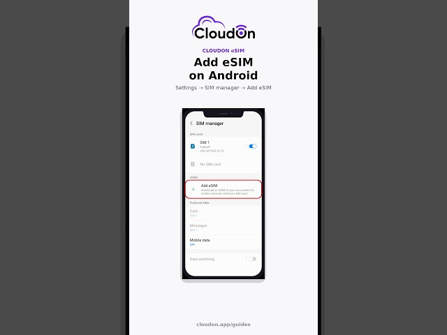 How to Install CloudOn eSIM on Android (QR Code) | Step by Step #smartphone #esim