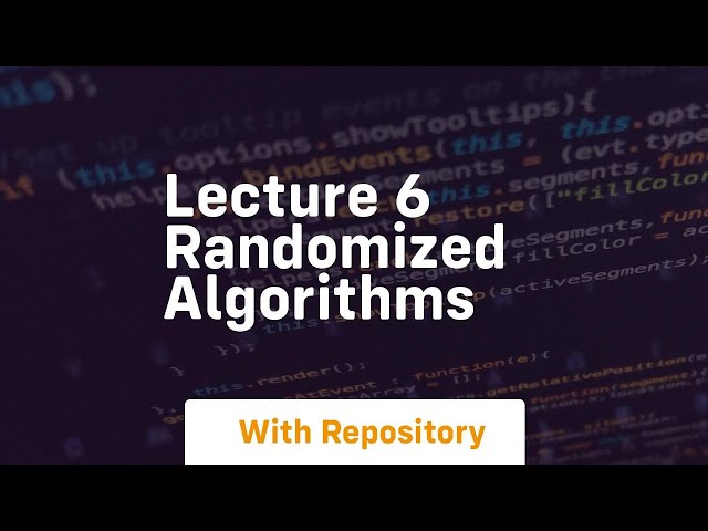 lecture 6 randomized algorithms