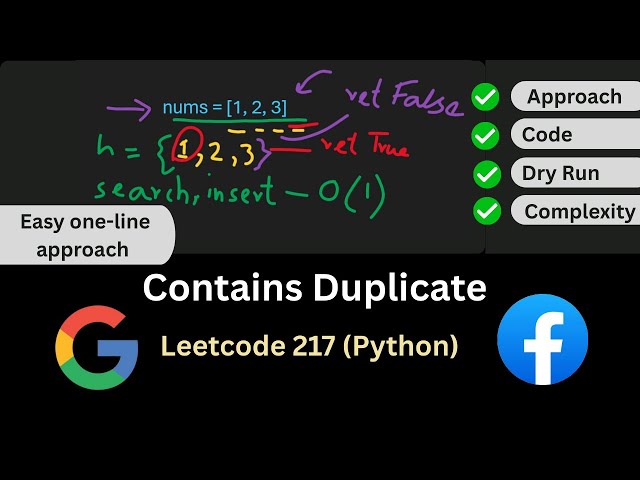 Contains Duplicate LeetCode 217 Explained | Python HashSet Solution (Easy) | Coder Girl