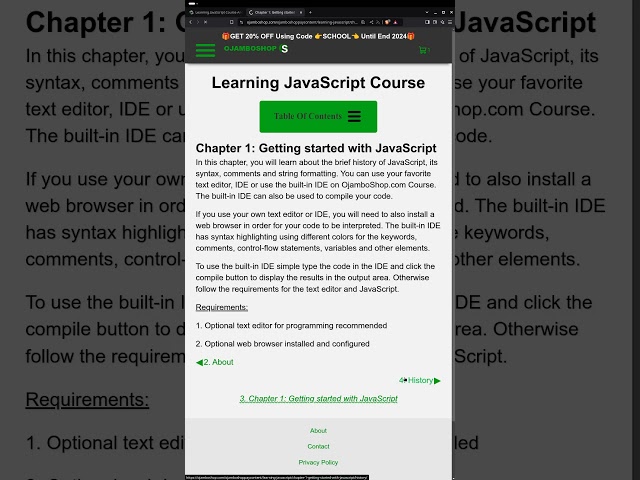 Course And Book For Learning JavaScript