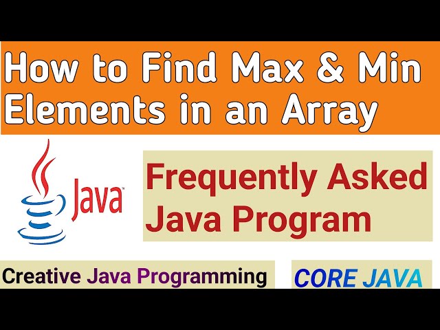 Minimum and Maximum Element in Array in Java 