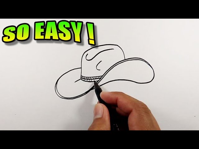 How to draw a cowboy hat easy | Simple Drawing