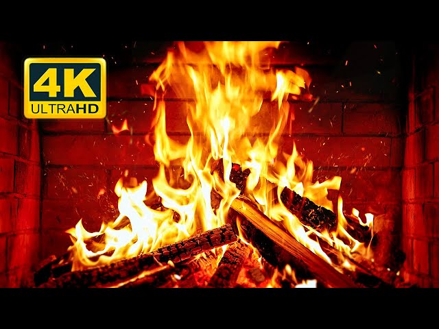 🔥 Cozy Fireplace 4K (12 HOURS). Fireplace with Crackling Fire Sounds. Crackling Fireplace 4K