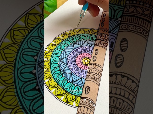 Draw an easy and simple mandala with me 🌈⛅️✨ #art #shortsvideo #pastel #colors #mandala #drawing