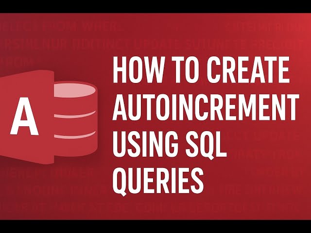SQL query with autoincrement feature in Ms Access@COMPUTEREXCELSOLUTION #sql #msaccess #dbms